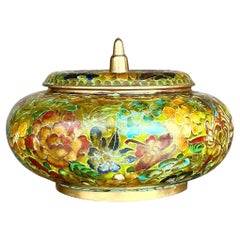 Vintage Asian Cloisonné Lidded Urn