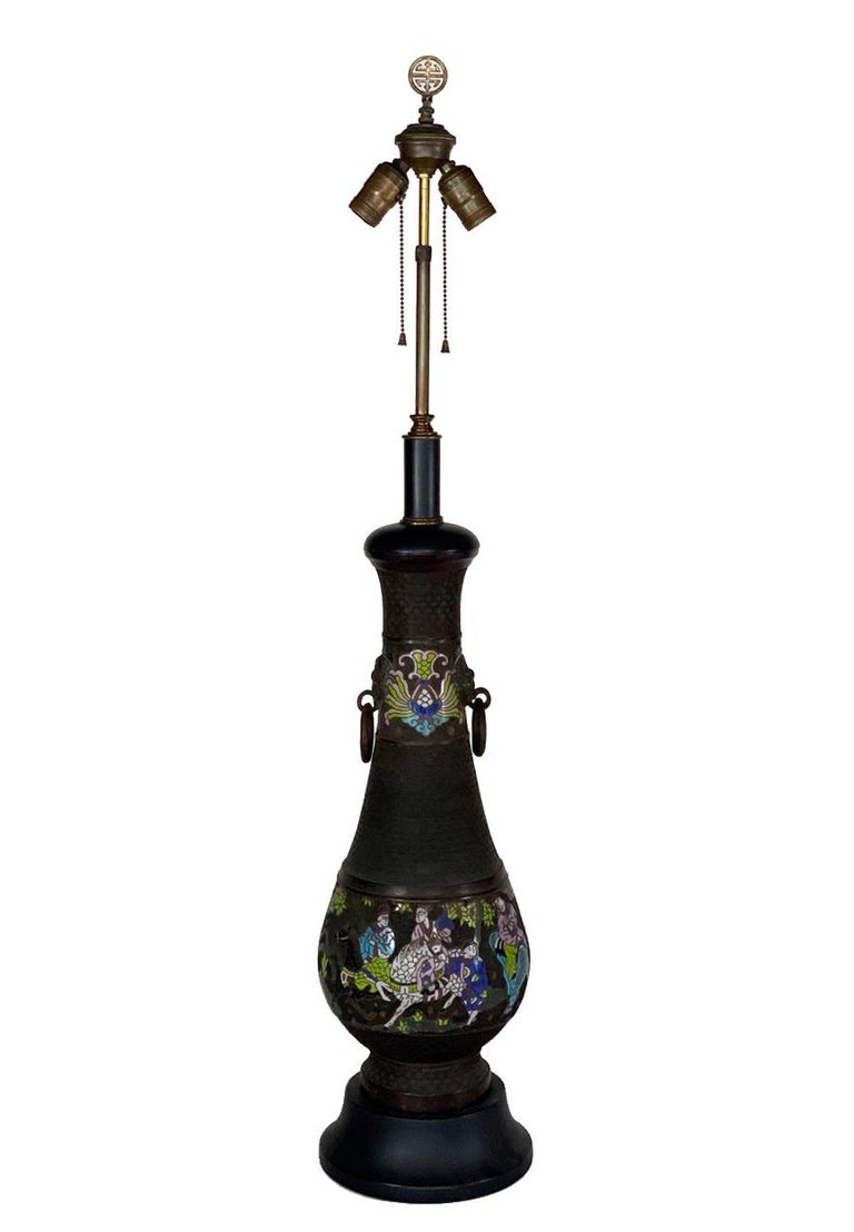 Vintage Asian Cloisonné Table Lamp For Sale at 1stDibs