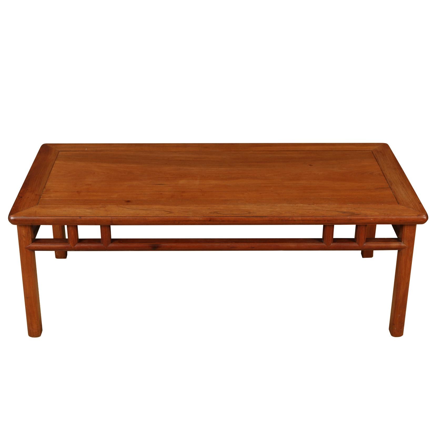 Vintage Asian Coffee Table with Grid Detail In Good Condition For Sale In Locust Valley, NY