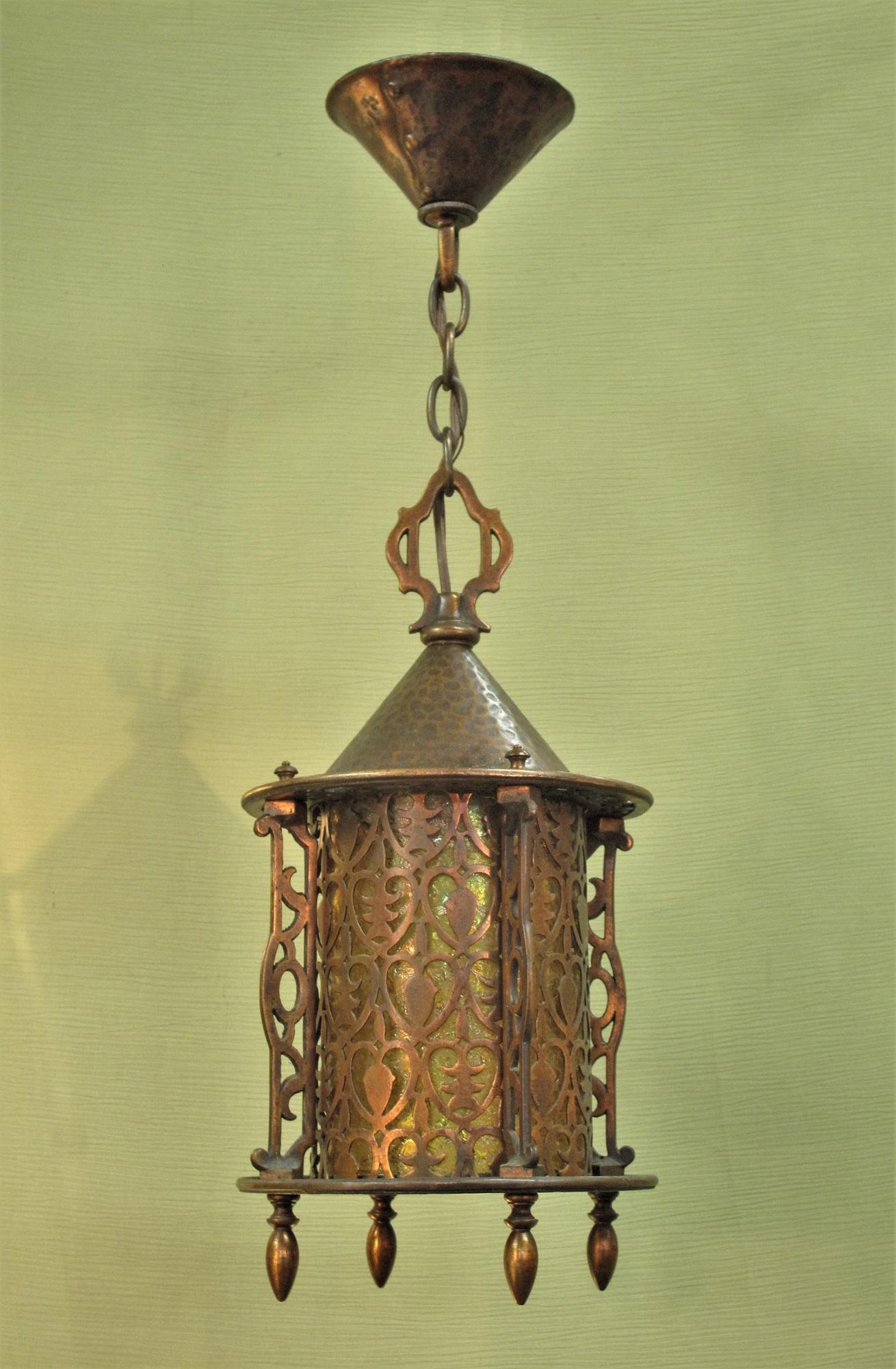 Metal Vintage Asian Craftsman Porch Light Pendant
