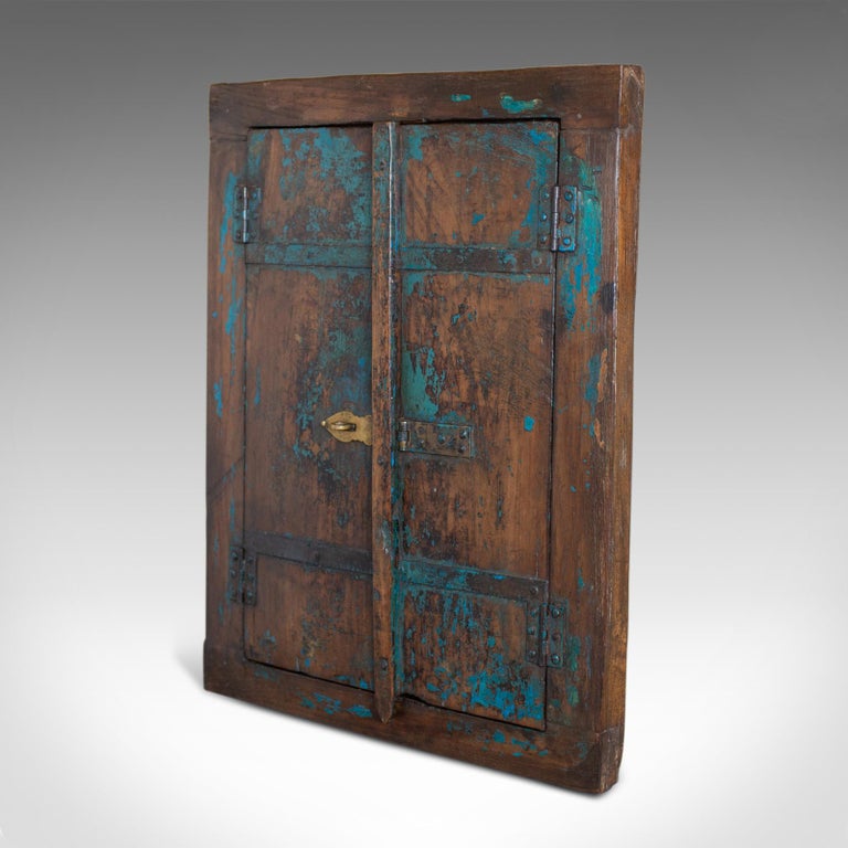 Vintage Asian Cupboard Mirror Rustic Wall Cabinet Mid Late 20th Century