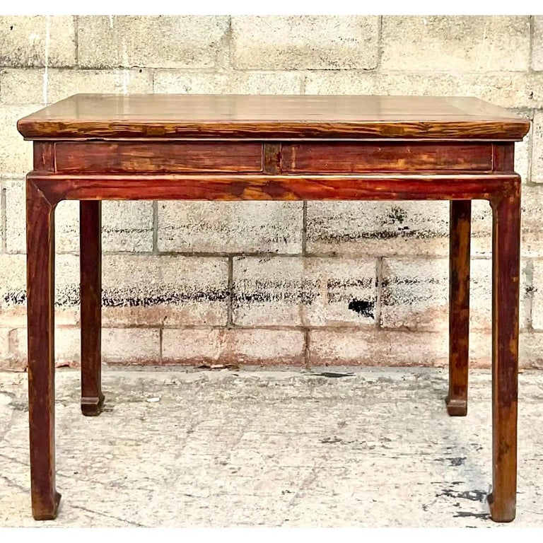Vintage Asian Custom Built Reclaimed Writing Desk For Sale at 1stDibs