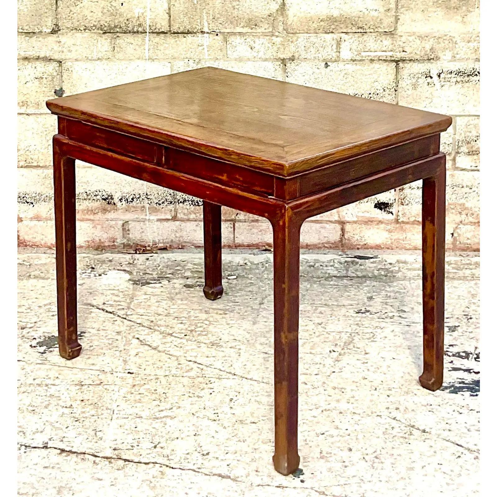 Singaporean Vintage Asian Custom Built Reclaimed Writing Desk For Sale