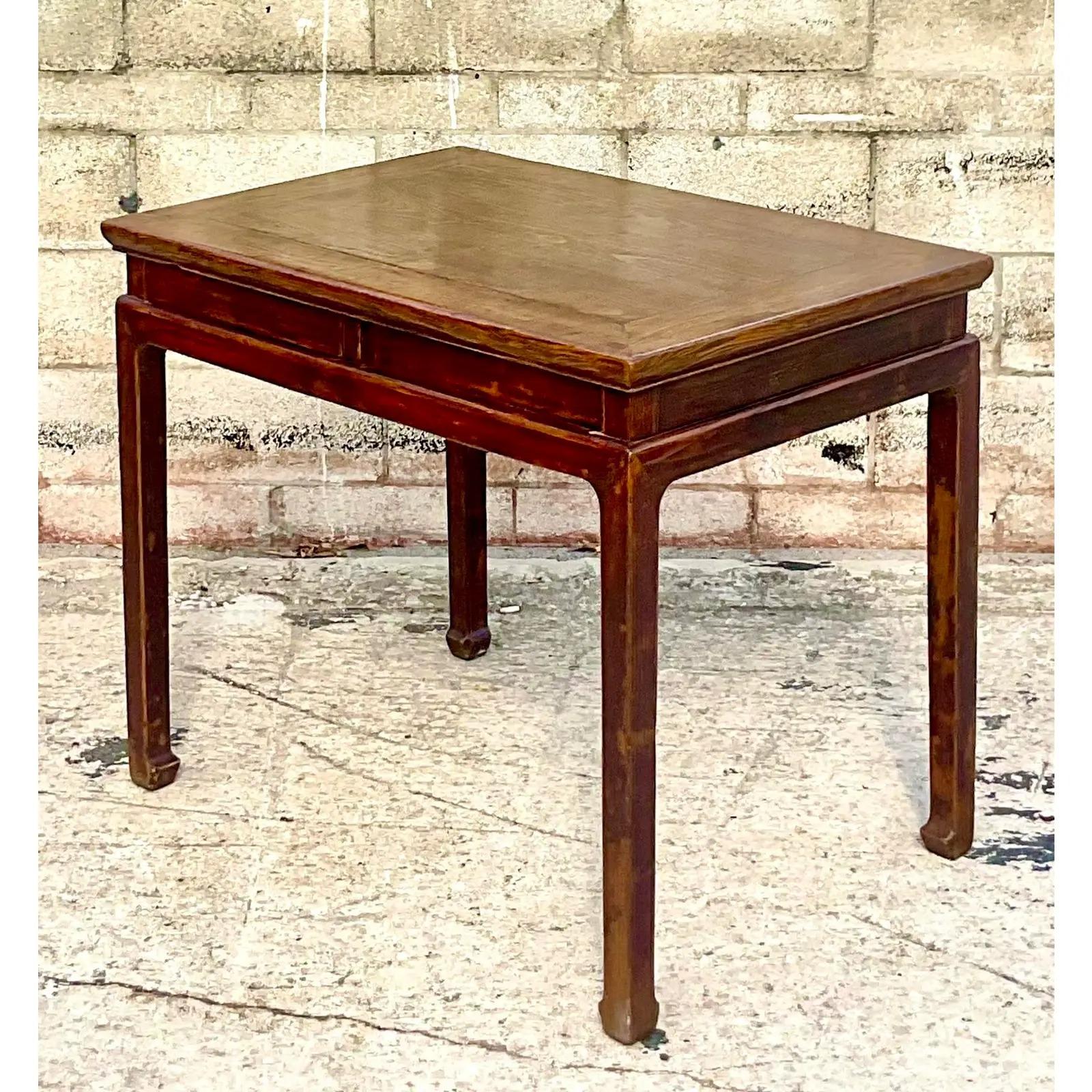 Vintage Asian Custom Built Reclaimed Writing Desk For Sale 1