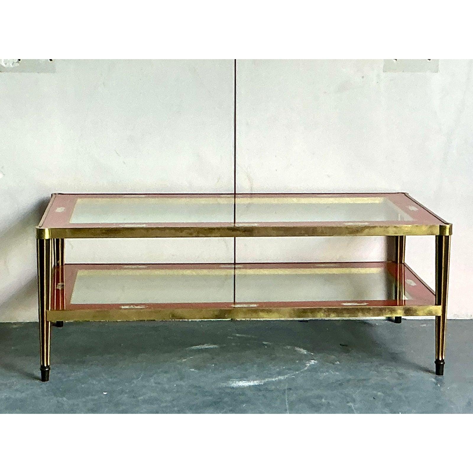 Vintage Asian Eglomise Coffee Table For Sale 1