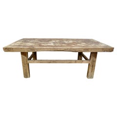 Vintage Asian Elm Coffee Table/Bench, Rustic, "One-of-a-Kind"