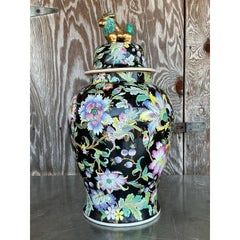 Vintage Asian Floral Ginger Jar