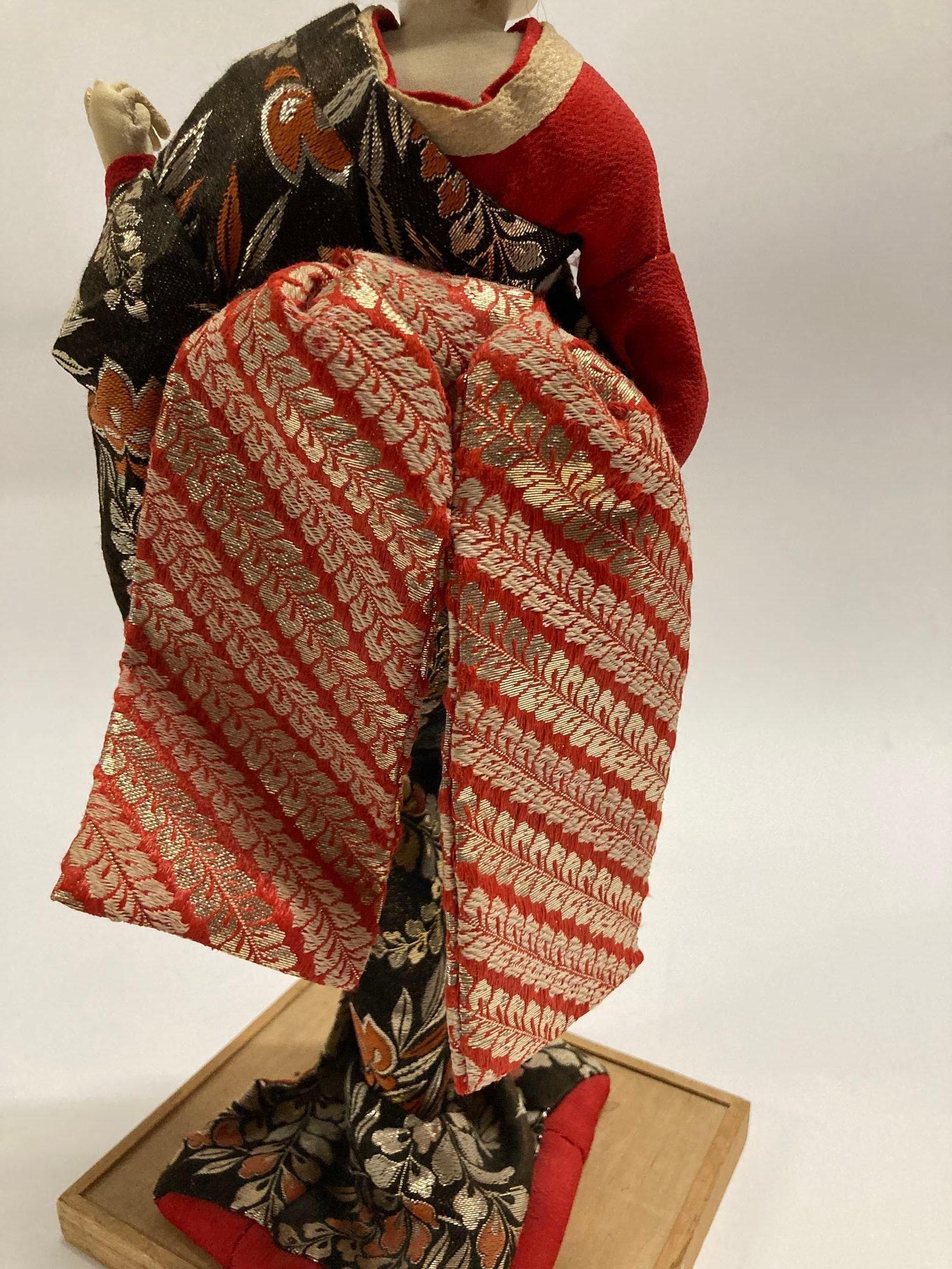 Fabric Vintage Asian Geisha Japanese Figurine Collectible Doll 1950s