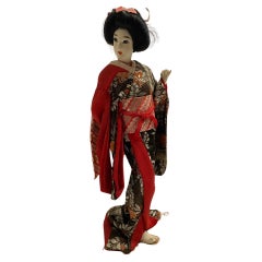Vintage Geisha asiatica giapponese Figurina da collezione Bambola 1950s