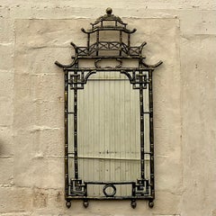 Vintage Asian Gilt Tipped Pagoda Mirror