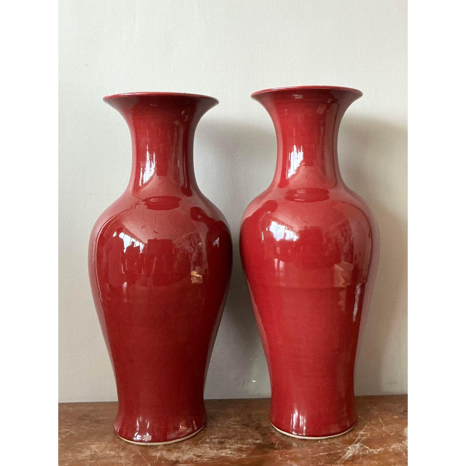 XX secolo Vaso asiatico d'epoca in ceramica smaltata 