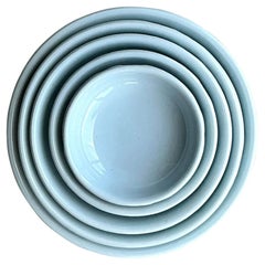Vintage Asian Glazed Ceramic Stacking Bowls - Set of 5
