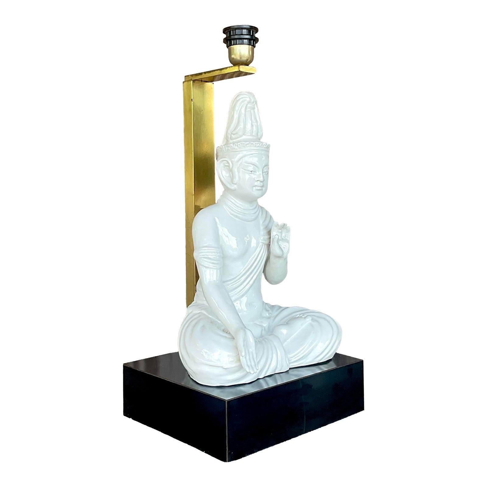 Vintage Asian Glazed Ceramic Table Lamp