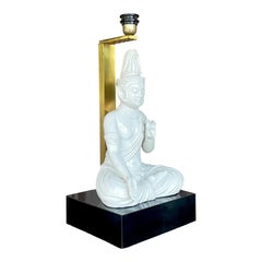 Vintage Asian Glazed Ceramic Table Lamp