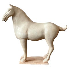 Vintage Asian Glazed Ceramic Temple Horse