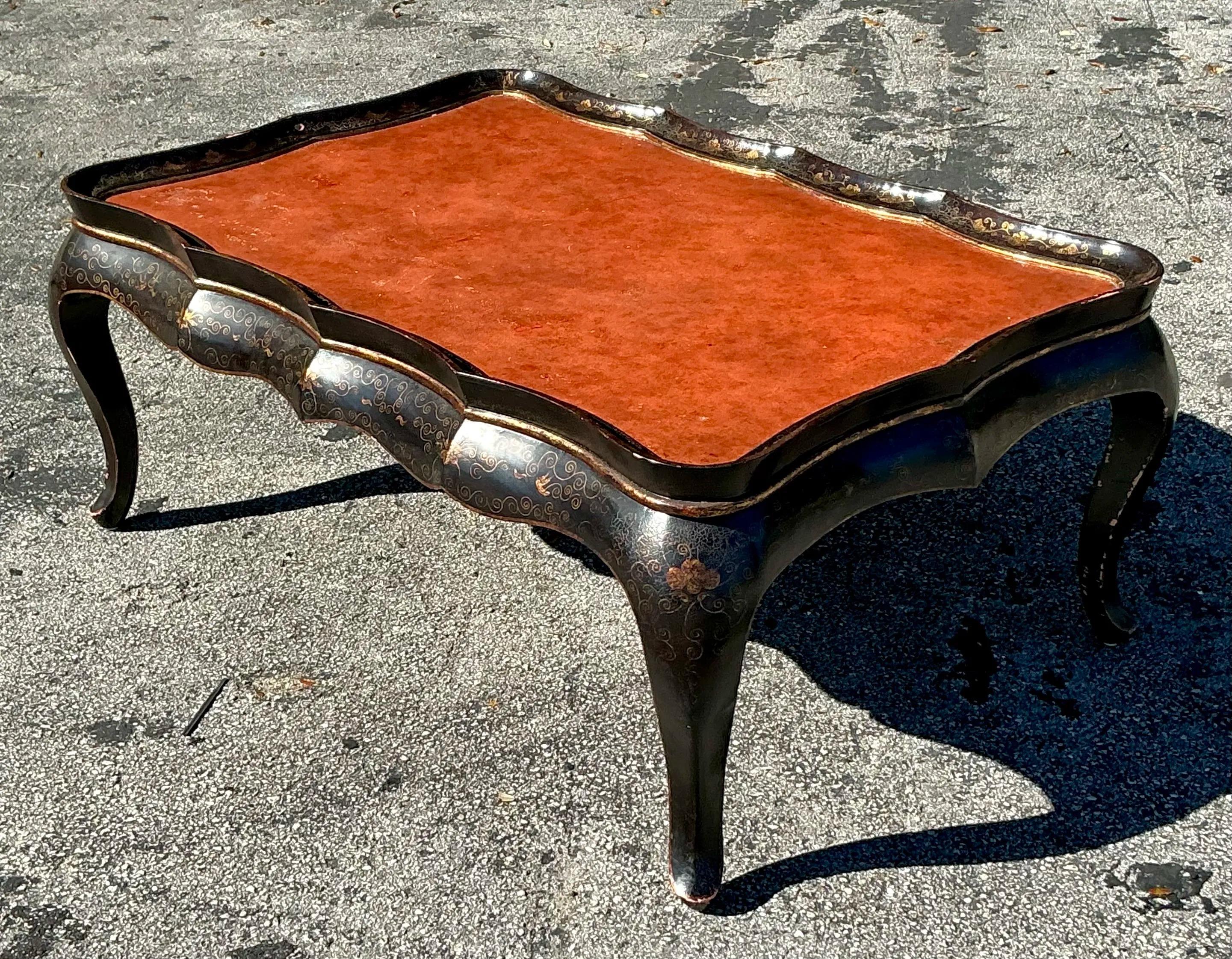 Table basse asiatique vintage Gregorius Pineo en laque japonaise en vente 5
