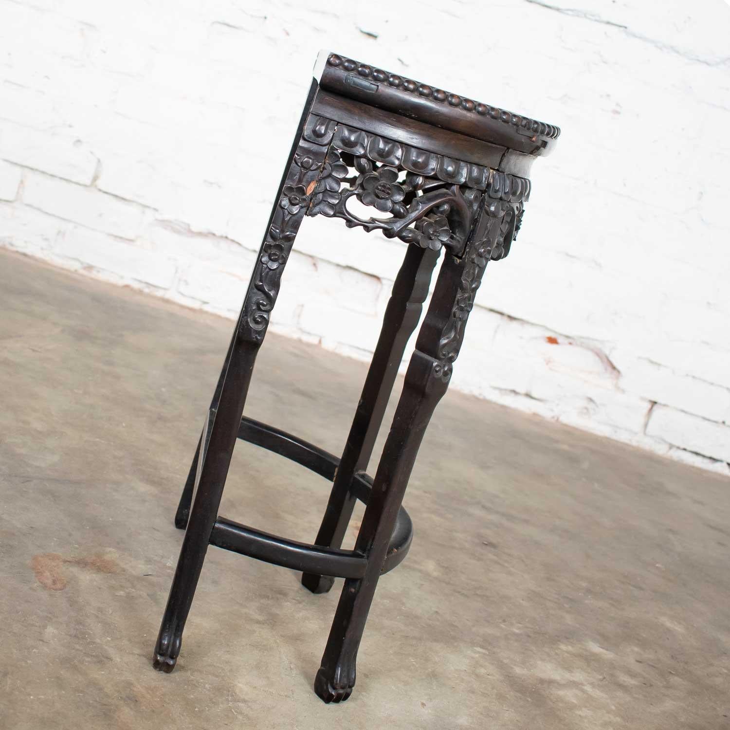 20th Century Vintage Asian Half-Moon Console Table Side Table Demilune Table or Stand