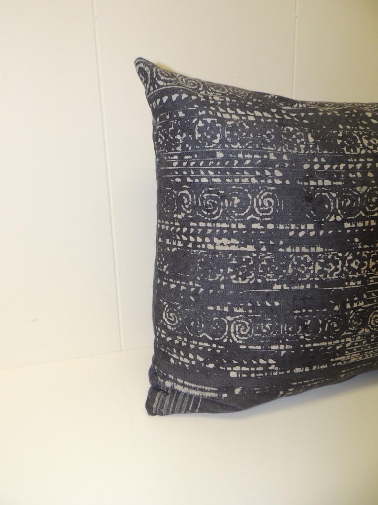 Vintage Asian Hand Blocked Batik Decorative Bolster Pillow at 1stDibs