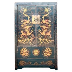 Vintage Asian Hand gemalt Drache Schrank