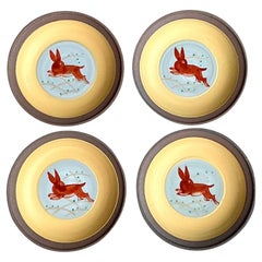 Vintage Asian Hand Painted Sauce Dishes - Set of 4