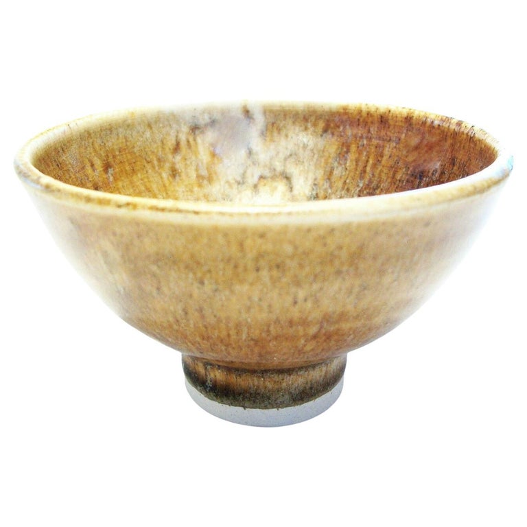 Vintage Asian Hare's Fur Glaze Tea Bowl Unsigned China 20th