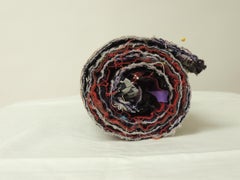 Vintage Asian Heavy Embroidered Green and Red Sash Textile