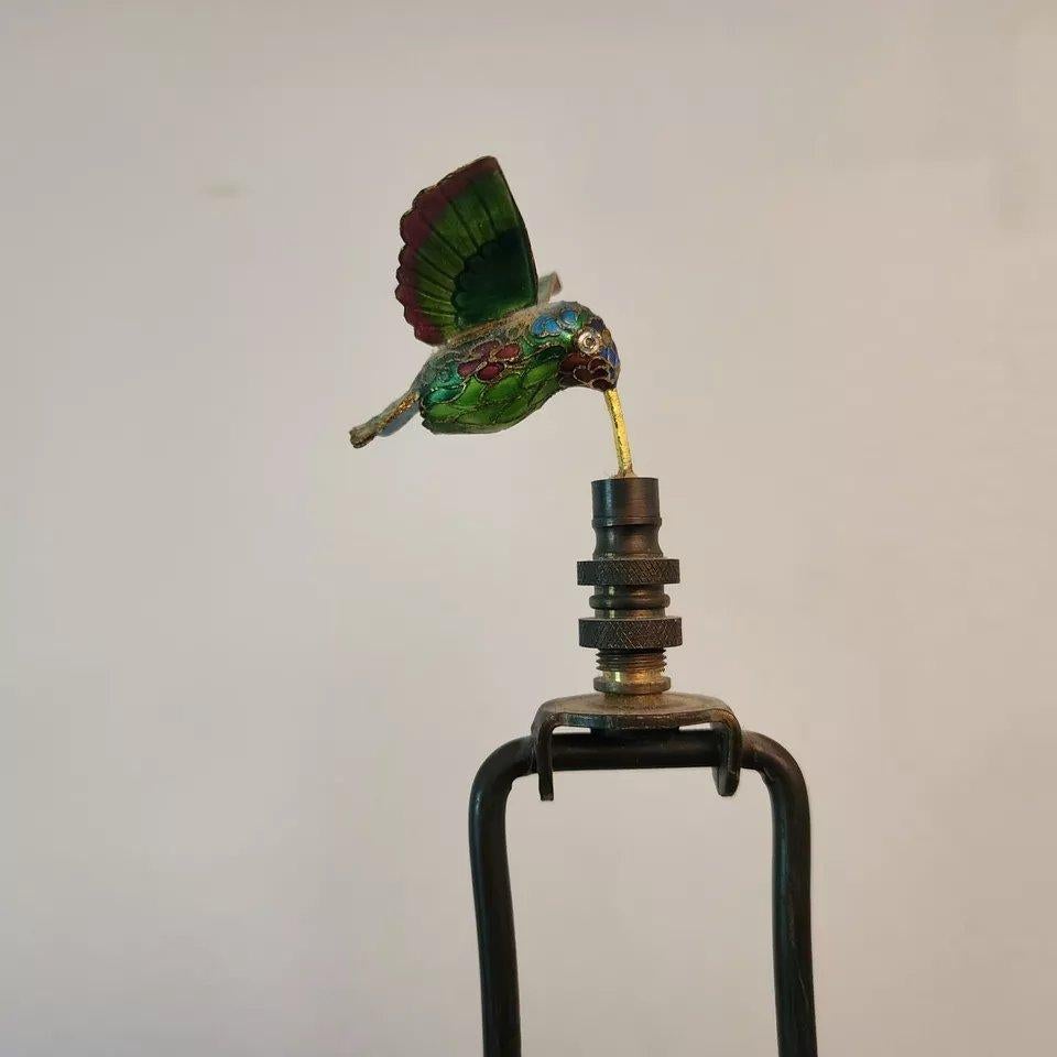 Pareja de lámparas de mesa asiáticas vintage Colibrí en Bueno estado para la venta en Lake Worth, FL