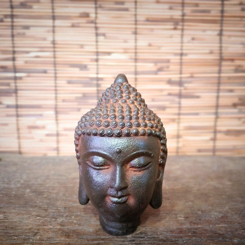 Testa di Buddha asiatica in ferro vintage - Simbolo di illuminazione, serenità e pace interiore

Aggiungi un'eleganza spirituale senza tempo al tuo spazio con questa testa di Buddha asiatica vintage in ferro, un'impressionante rappresentazione della