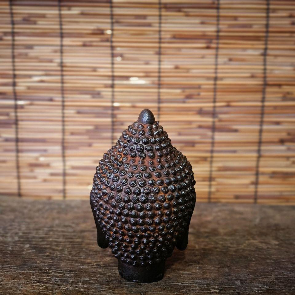 XX secolo Testa di Buddha asiatica in ferro vintage in vendita