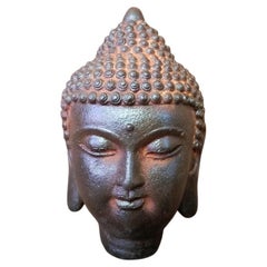 Vintage Asian Iron Buddha Head