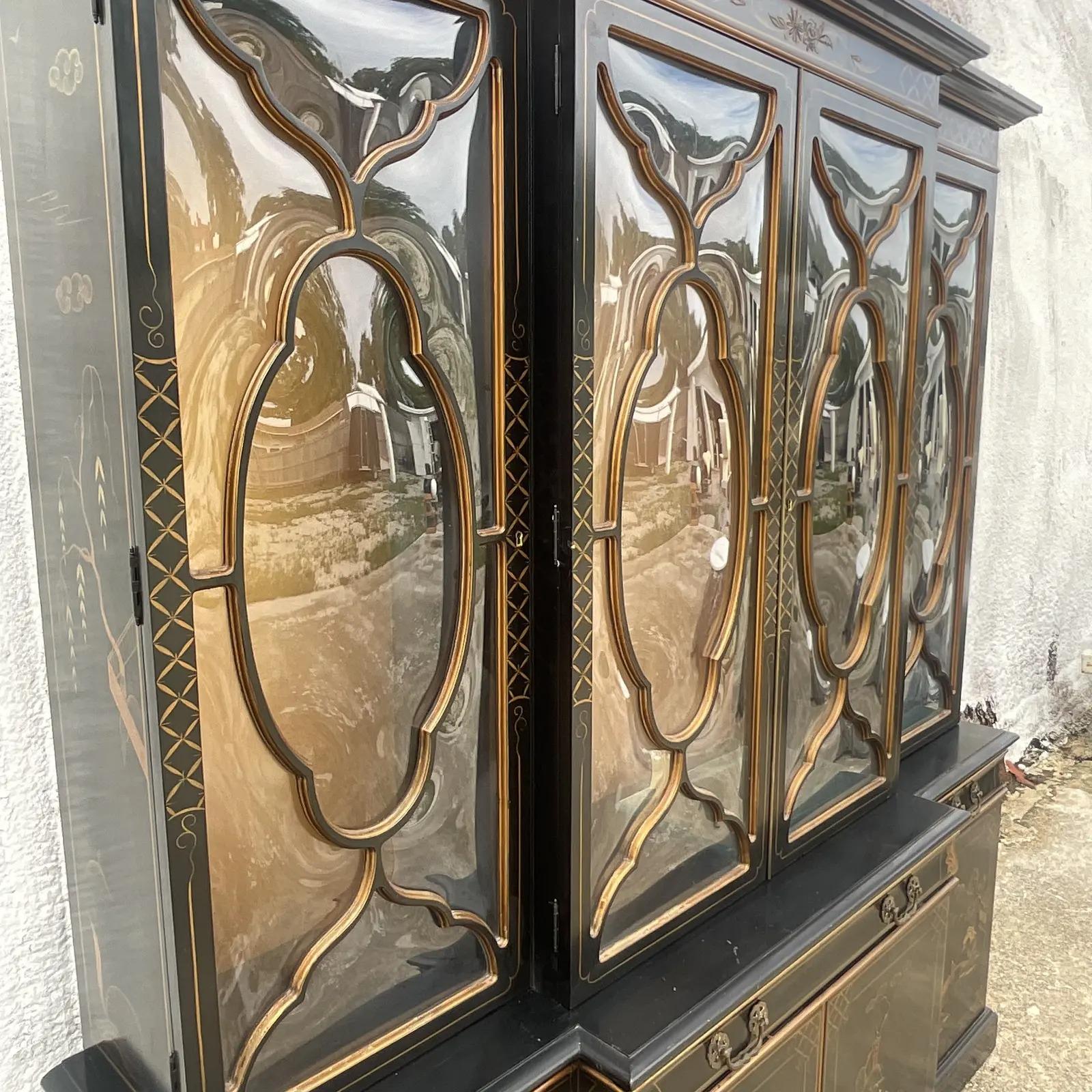 North American Vintage Asian Karges Chinoiserie Display Cabinet