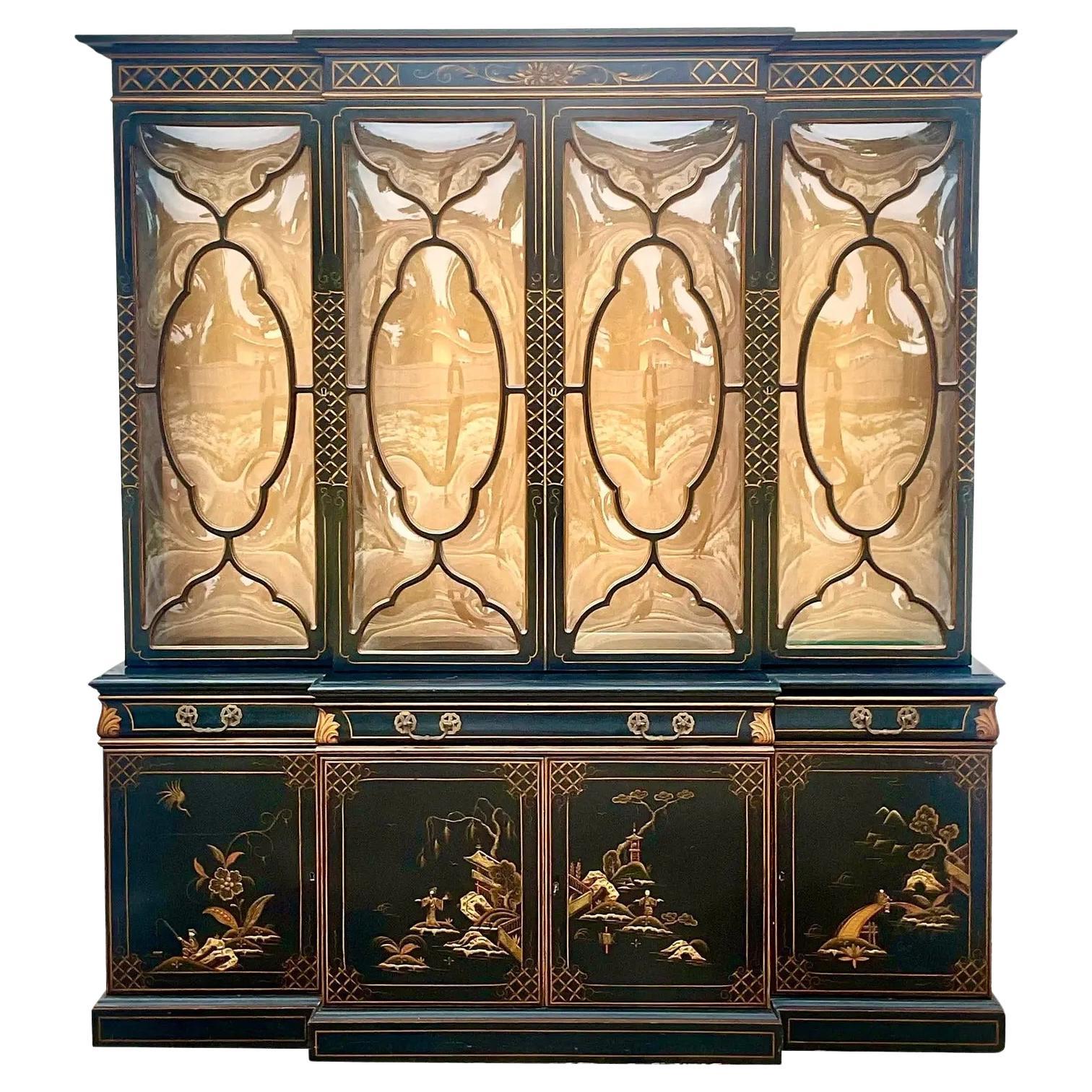 Vintage Asian Karges Chinoiserie Display Cabinet