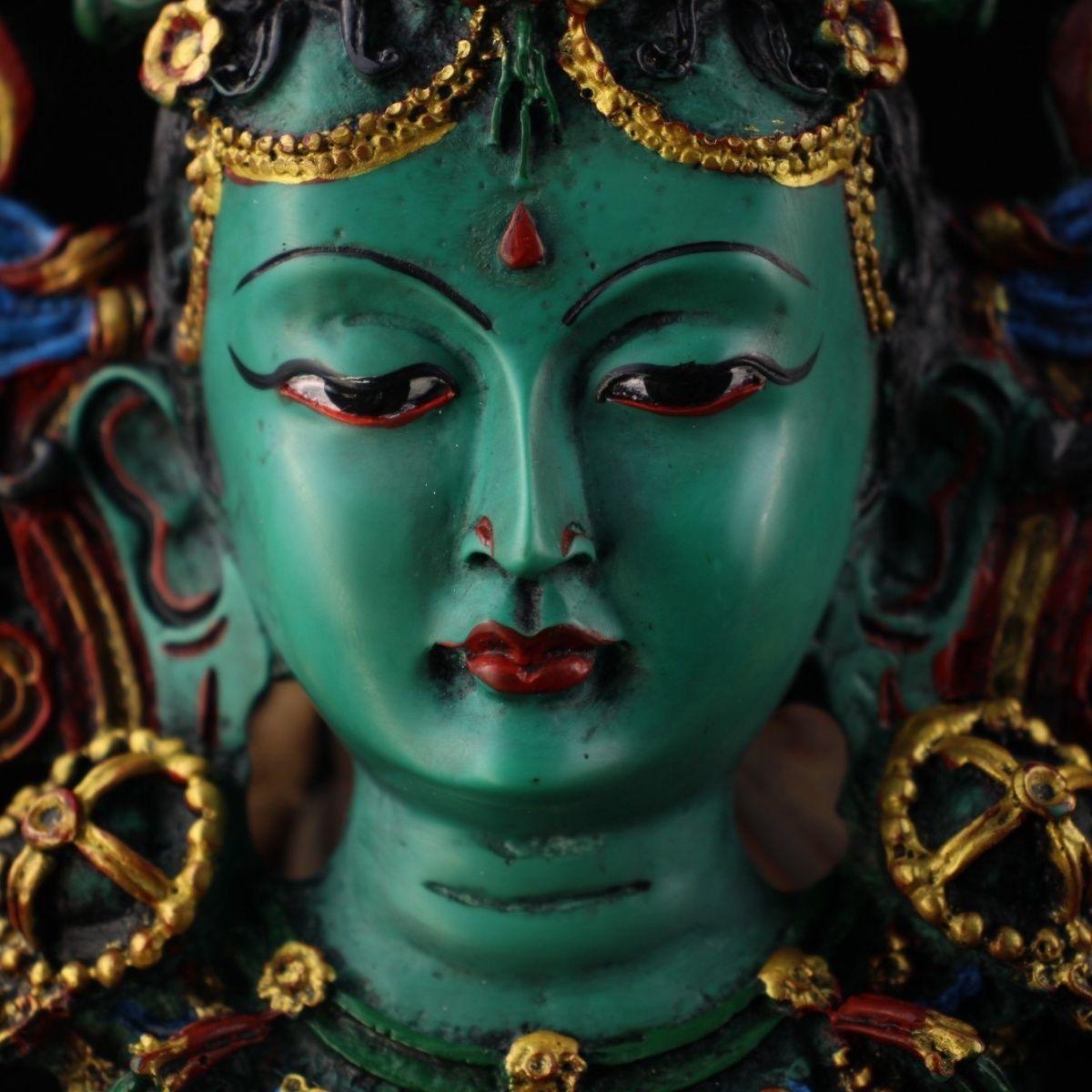 Maschera di tara asiatica d'epoca dipinta a colori in Greene & Greene In condizioni discrete in vendita a 景德镇市, CN