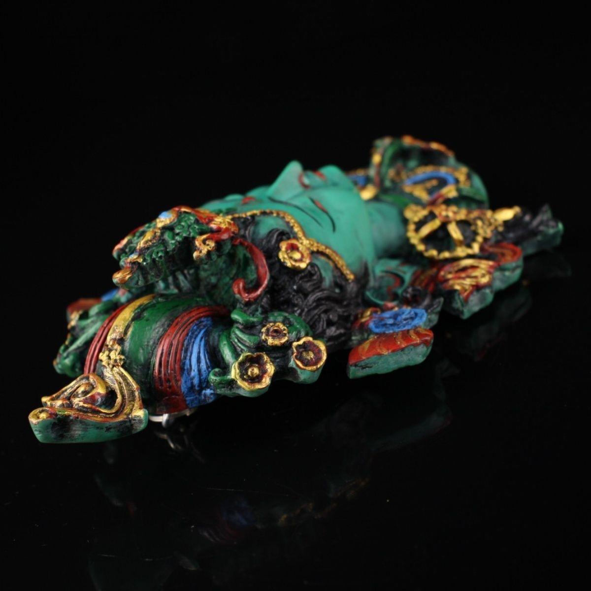 Maschera di tara asiatica d'epoca dipinta a colori in Greene & Greene in vendita 2