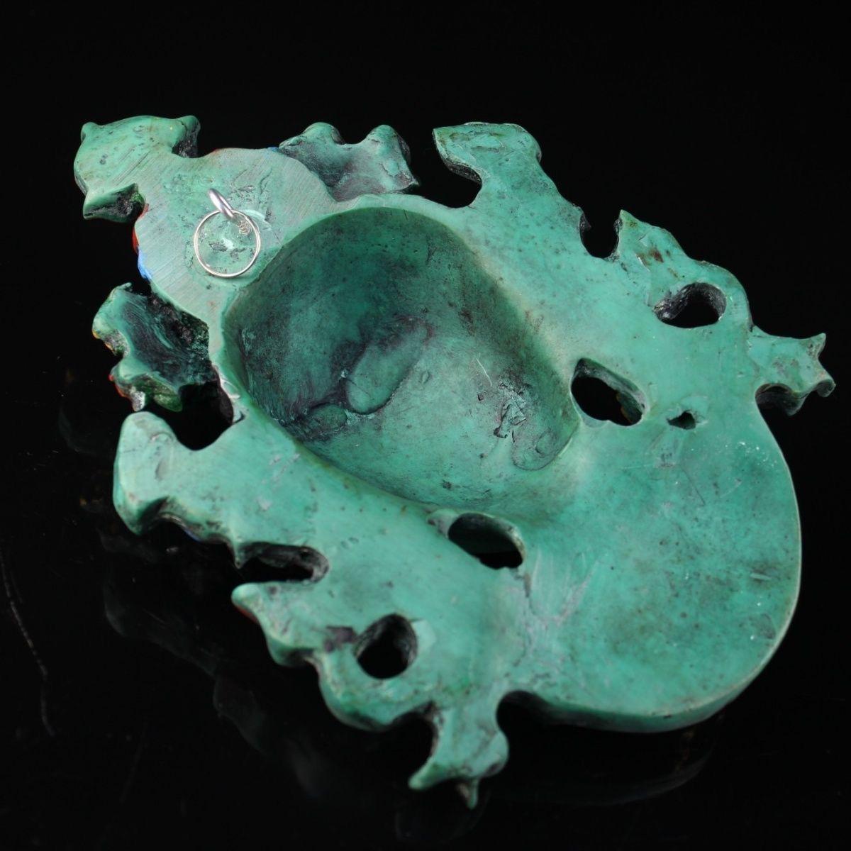 Maschera di tara asiatica d'epoca dipinta a colori in Greene & Greene in vendita 3