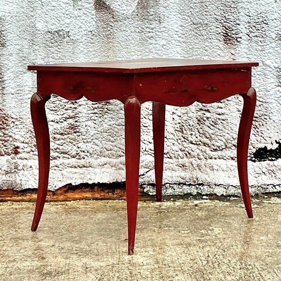 Japonais Table d'appoint vintage asiatique laquée Chinoiserie en vente