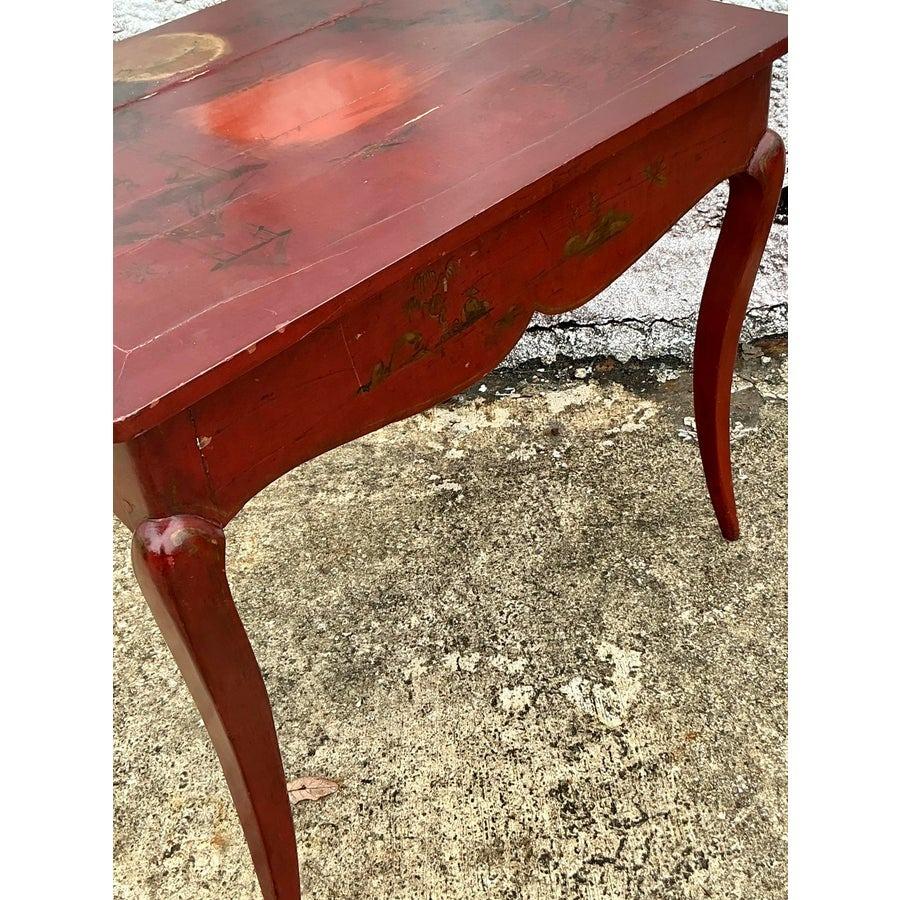 Table d'appoint vintage asiatique laquée Chinoiserie Bon état - En vente à west palm beach, FL