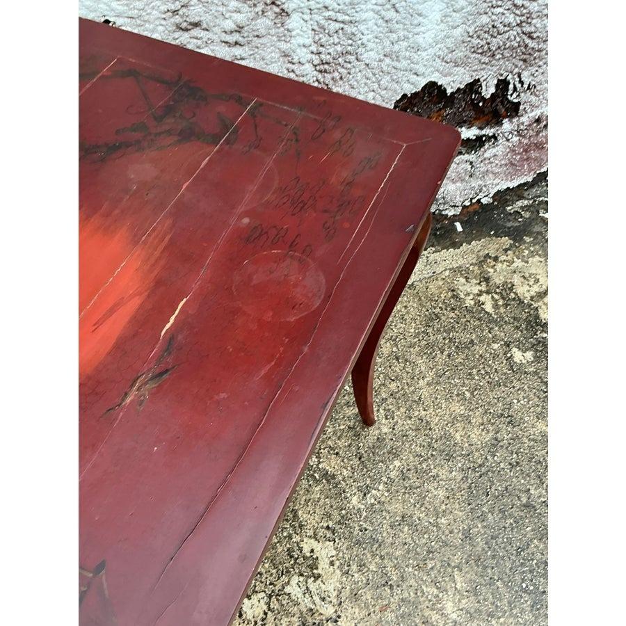 Bois Table d'appoint vintage asiatique laquée Chinoiserie en vente