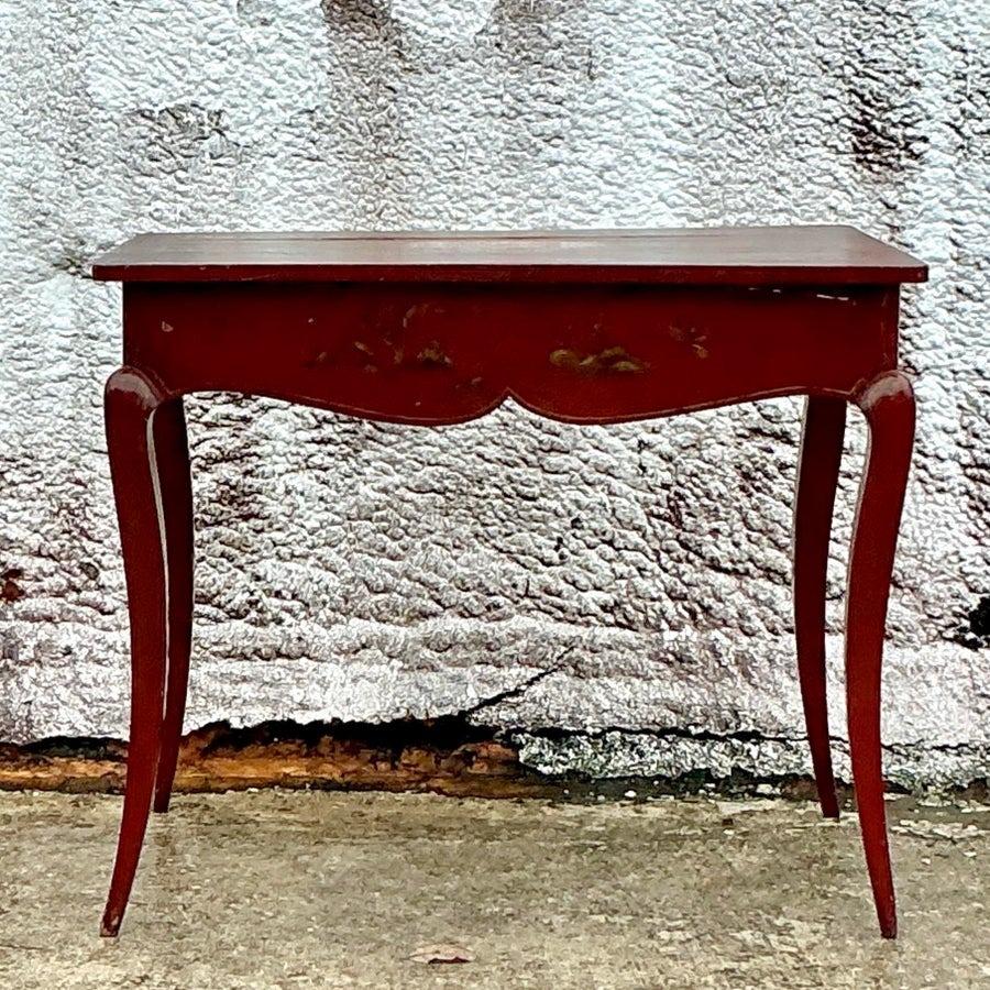 Table d'appoint vintage asiatique laquée Chinoiserie en vente 1