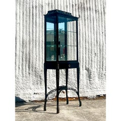 Vintage Asian Lacquered Pagoda Vitrine
