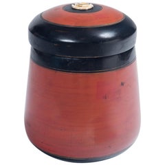 Vintage Asian Lacquerware Storage Jar, 20th Century