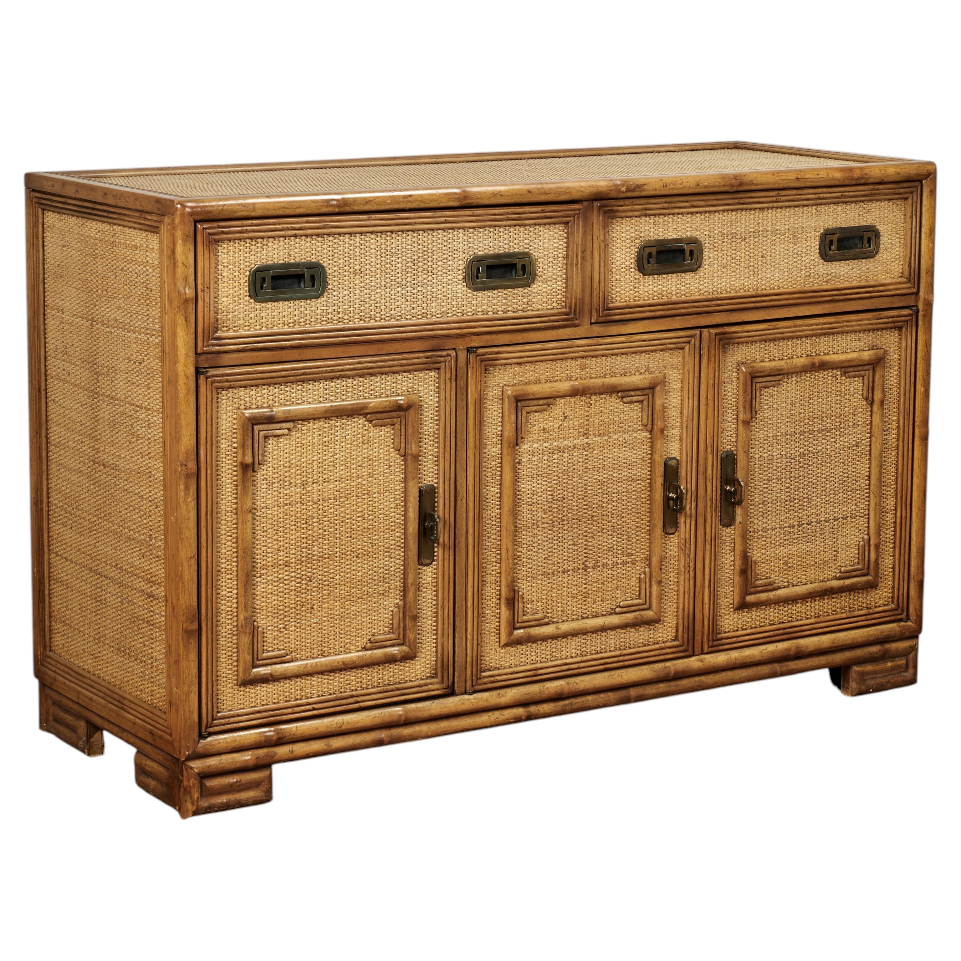 Vintage Asian Modern Credenza or Buffet by Drexel For Sale