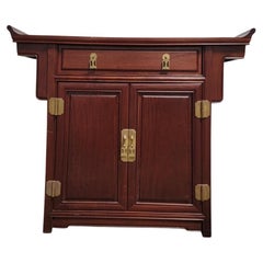 Retro Asian Modern Pagoda Style Chinese Rosewood Altar Storage Chest