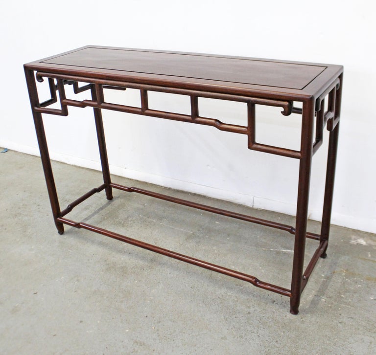 Vintage Asian Modern Rosewood Carved Console Table at 1stdibs