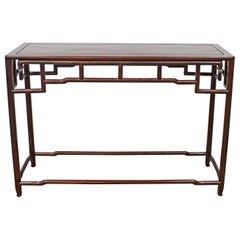 Vintage Asian Modern Rosewood Carved Console Table