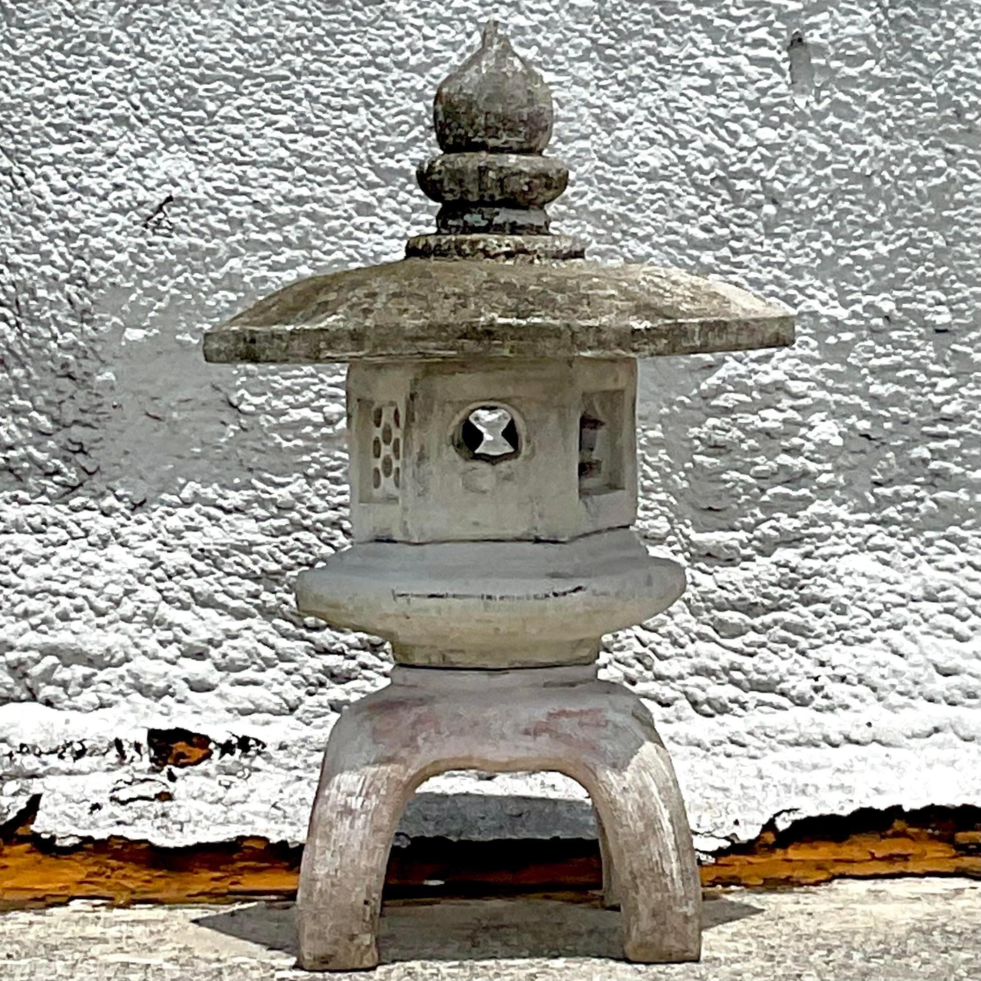 Américain Vintage Asian Monumental Cost Concrete Stacked Pagoda en vente
