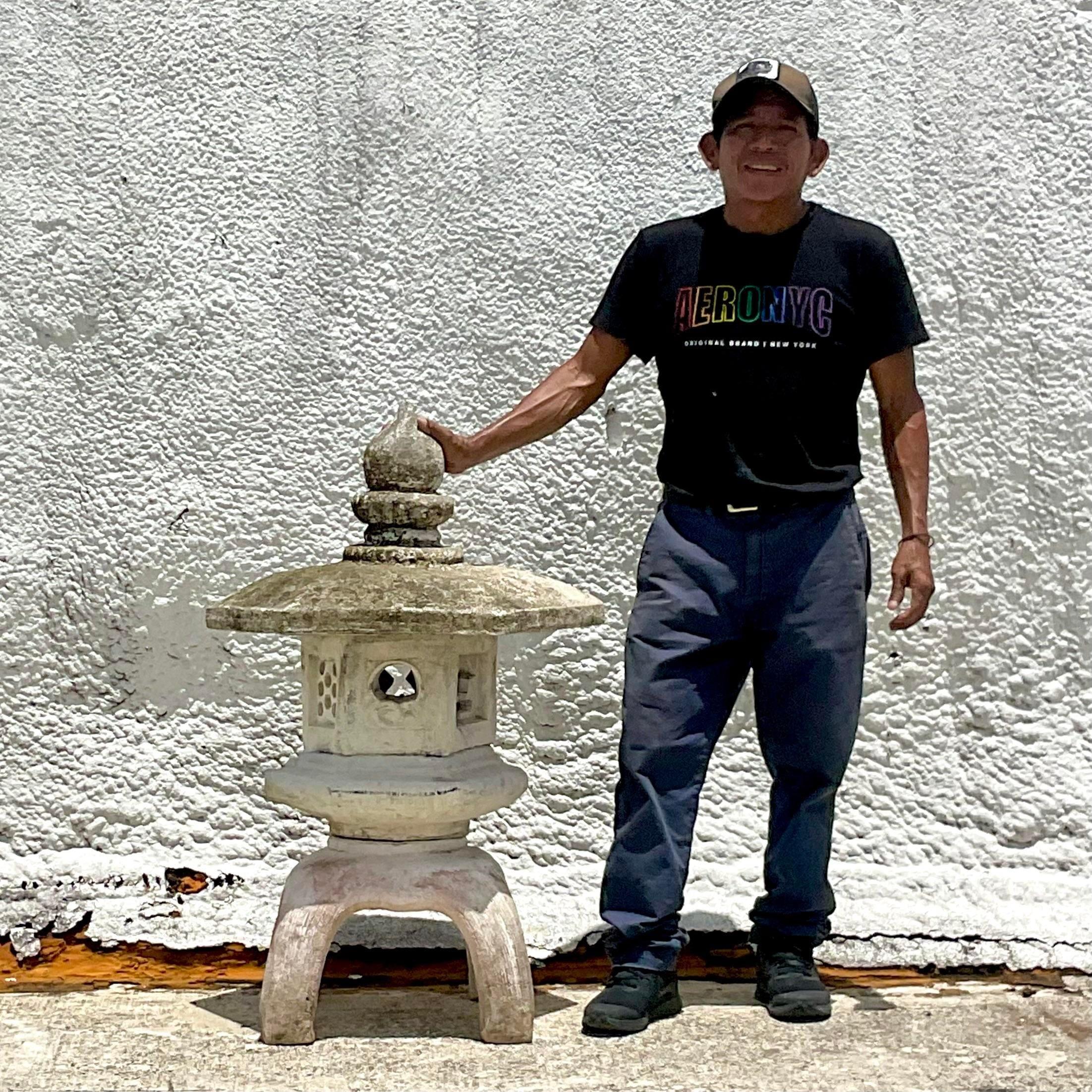 American Vintage Asian Monumental Cost Concrete Stacked Pagoda