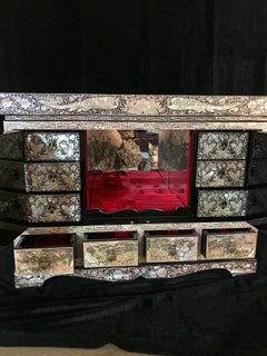 Vintage Asian Mother-of-Pearl Jewelry Box from 1980s