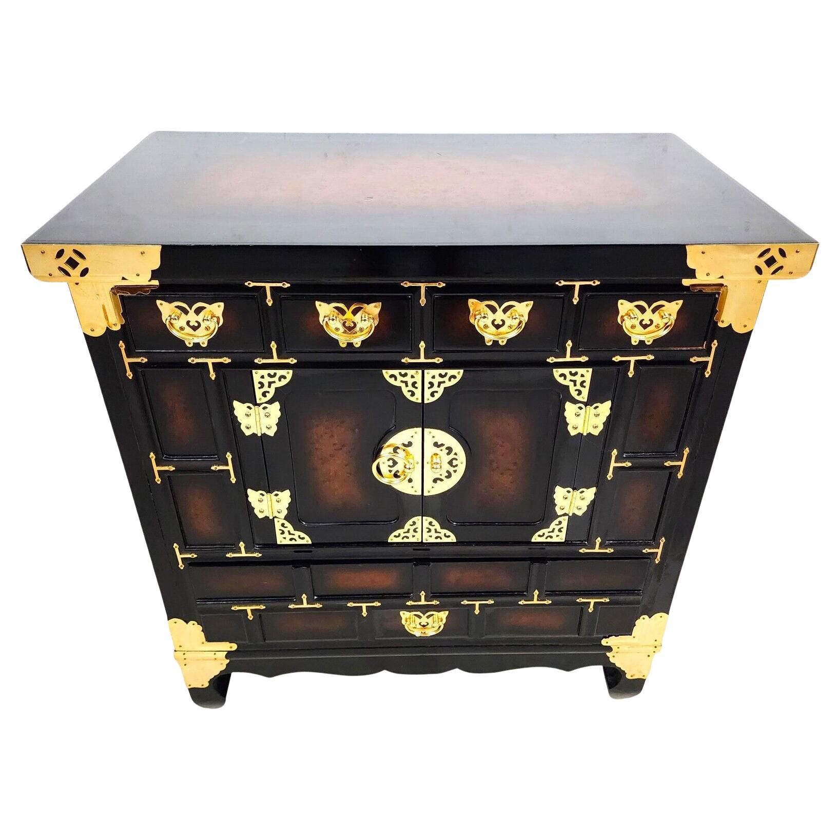 Vintage Asian Nightstand Side Table For Sale