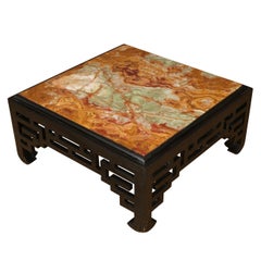 Vintage Asian Onyx Top Coffee Table